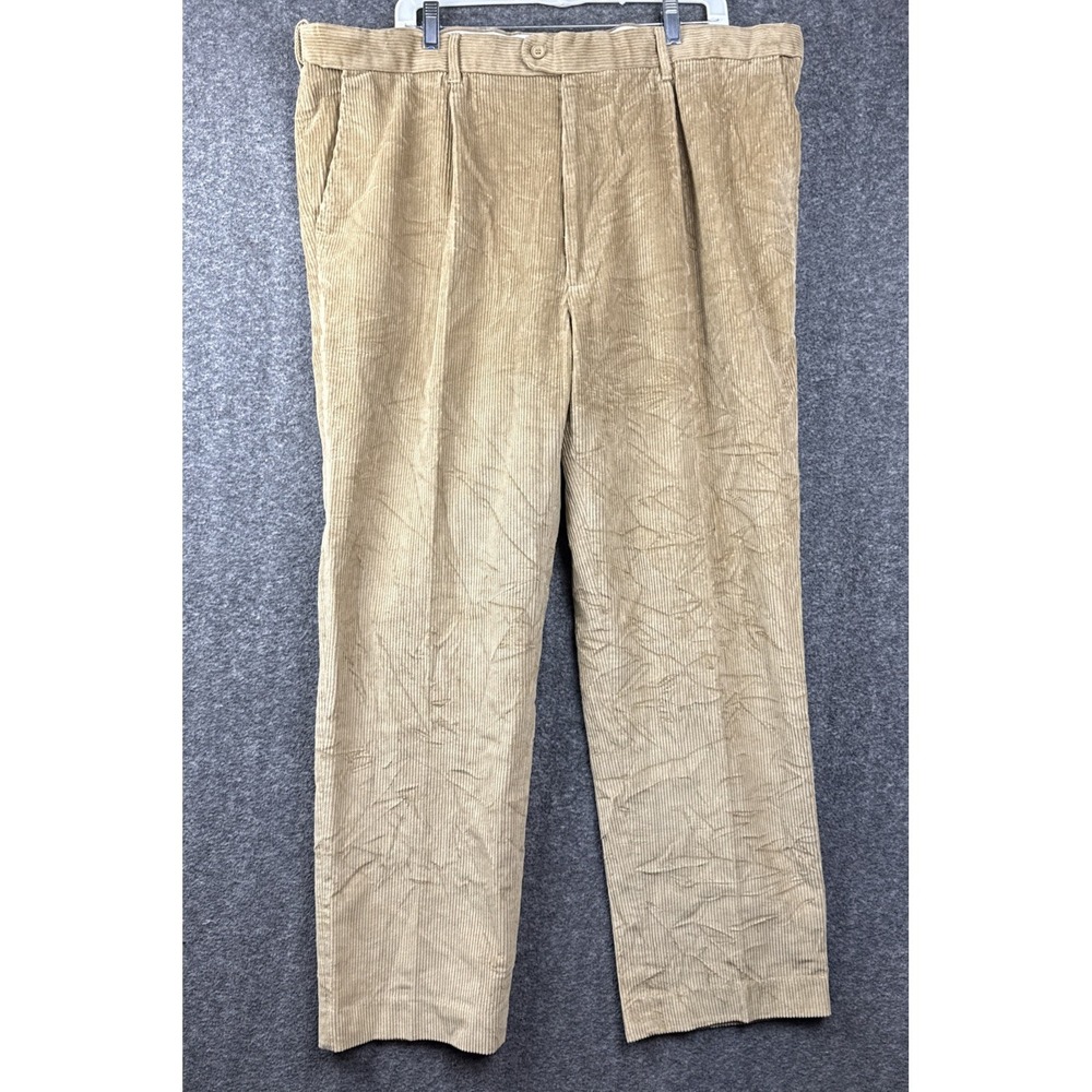 Peter Christian Corduroy Pants Mens 44x33 Tan Pleated 100% Cotton British‎ MT08